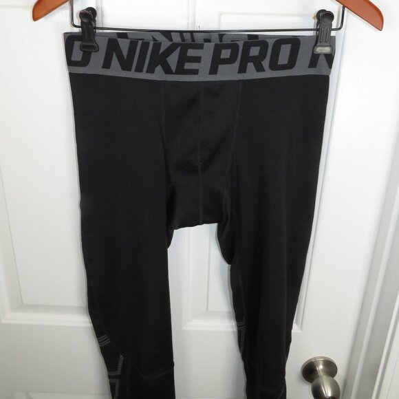 Nike Pro Compression Tights Men’s Size Medium Hyperwarm Black - Picture 2 of 5